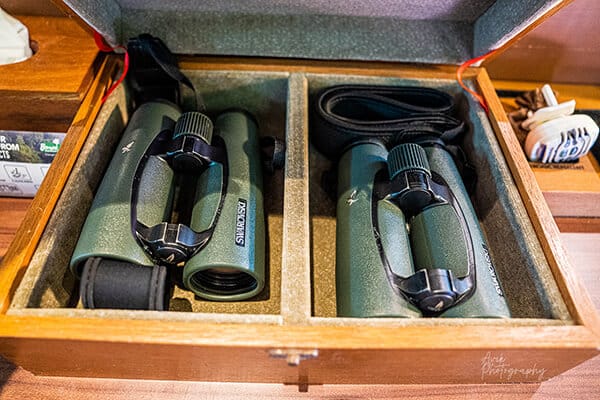Swarovski optics in Borneo Rainforest Lodge for guest's use