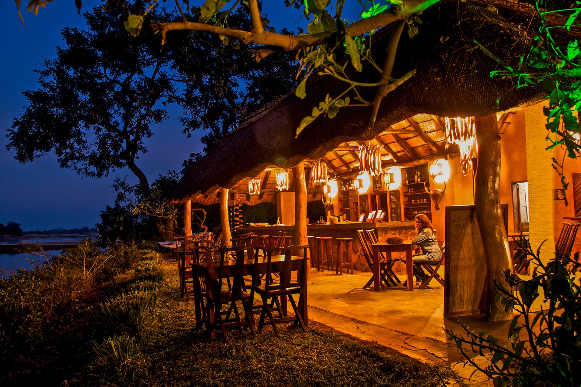 The Luangwa River in front of Track & Trail River Camp