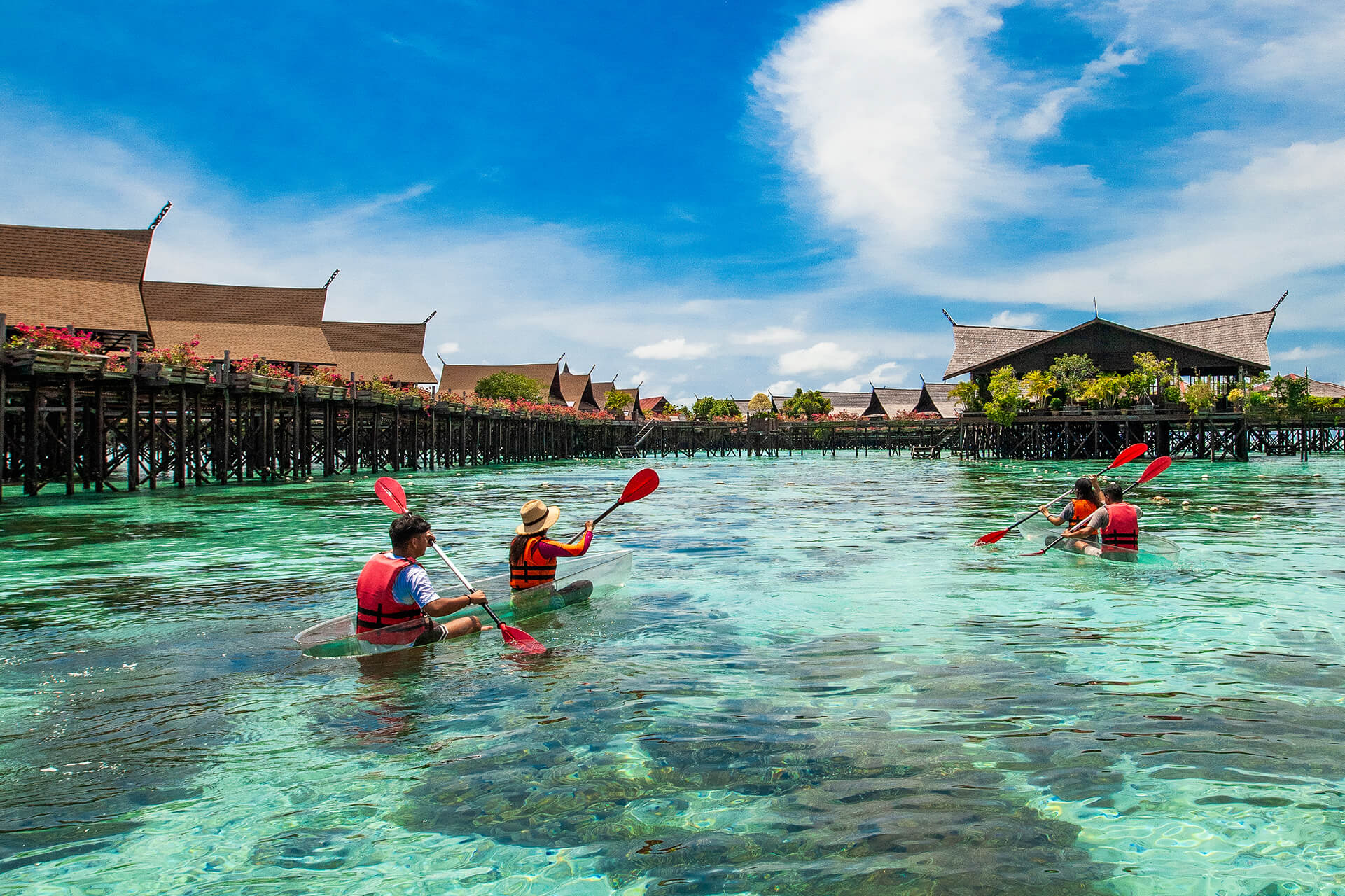 Kayaking near Sipadan Kapalai